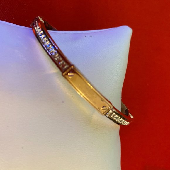 Michael Kors Pavé Logo Hinged Bangle Bracelet - Picture 1 of 4